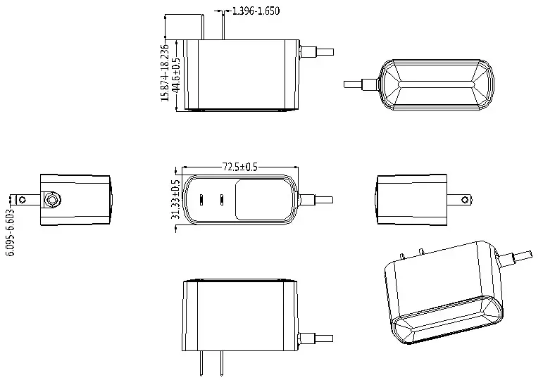 Wholesale Factory Price UL FCC 5V 1A 12V 500mAH US plug Power adapter