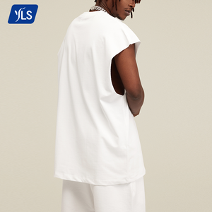 YLS1220 Uniesx 305 grammes coton débardeur athlétique sur la taille bord brut poids lourd personnalisé graphique hommes <span class=keywords><strong>gilet</strong></span> sans manches - Product Image 3