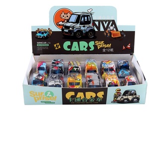 12pc/présentoir en boîte 48 pièces/carton à collectionner graffiti alliage retirer mini voiture jouets <span class=keywords><strong>pour</strong></span> enfants de 3 ans et plus - Product Image 2