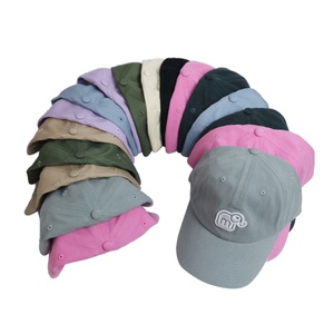 หมวกแก๊ปปักโลโก้แบบกำหนดเอง 6 แผง ผ้าฝ้ายซักล้าง ทรง Dad Hat ปรับขนาดได้ หลายสี ทรงเบสบอลแบบไม่แข็ง - Product Image 1