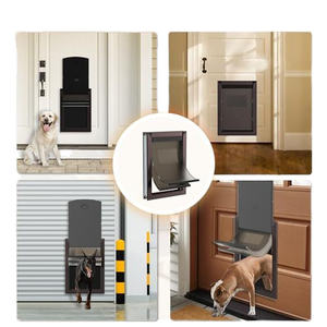 Modern alüminyum büyük köpek kapı çift manyetik flep iki sürgülü kilit panelleri ile köpekler için güvenli - Product Image 3