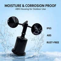Anémomètre à trois coupelles avec sortie Modbus RS485 pour la surveillance météorologique, plage de mesure 0-45 m/s, étanche IP65