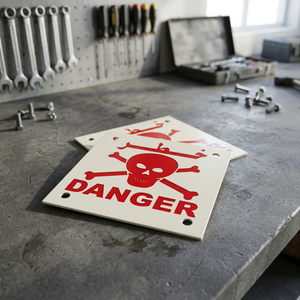 NEXHUB DangerSign-01 Panneaux de signalisation en émail personnalisés, style rétro, professionnels, pour la sécurité extérieure, en métal plaqué, double face - Product Image 1