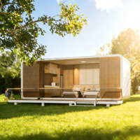 Maison conteneur préfabriquée de luxe moderne en acier de marque KT, respirante, type capsule Apple, garantie 5 ans, pour usage bureau ou villa, installation extérieure rapide