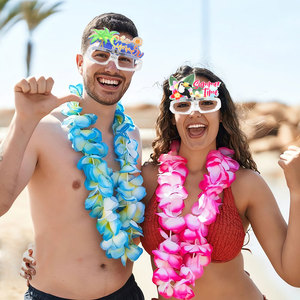Gafas Luminosas Estilo <span class=keywords><strong>Hawaiano</strong></span>, Gafas Brillantes, Lentes de Fiesta Portátiles y Elegantes para Decoraciones de Disfraces de Cumpleaños en la Playa de Verano - Product Image 6