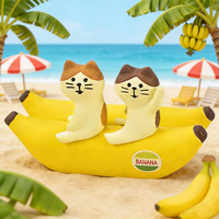 Porte-cartes de visite mignon en forme de chat banane - Cadeau créatif pour les couples et les amis - Article décoratif compact pour le bureau et la maison