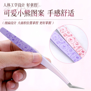 Custom-made landscape <b>sticker</b> tweezers, gradient high-precision heat-treated eyelash extension tweezers, gold feather tweezers, - Product Image 3