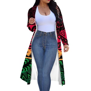 Abrigo Largo con Estampado <span class=keywords><strong>de</strong></span> Tatuaje Polinesio para <span class=keywords><strong>Mujer</strong></span> <span class=keywords><strong>de</strong></span> Talla Grande, Kimono <span class=keywords><strong>de</strong></span> <span class=keywords><strong>Media</strong></span> <span class=keywords><strong>Manga</strong></span>, Diseño <span class=keywords><strong>de</strong></span> Moda Femenina, Ropa Casual <span class=keywords><strong>de</strong></span> Exterior, Ropa Personalizada para <span class=keywords><strong>Mujer</strong></span> - Product Image 4