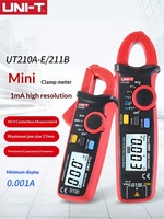 UT210A-E/211B/De MA Mini Multimeter Digital Clamp True RMS Presisi Tinggi Arus Rendah