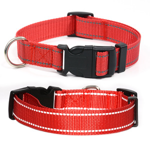 Custom <strong>Dog</strong> <strong>Collar</strong> Reflective Faux Nylon <strong>Collar</strong> Basic Solid Color Night <strong>Collar</strong> Pet Luxury - Product Image 5