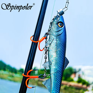 Spinpoler Pike câu cá Stinger Giàn Khoan UV sơn móc #1/0 #2/0 tốc độ liên kết lăn xoay cho cao su mềm lure swimbait phụ kiện - Product Image 2
