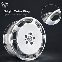 Jantes sport WEIFAN personnalisées en alliage d'aluminium forgé pour voitures de tourisme, finition chrome poli, face pleine, ouvertures de fenêtre arrondies, jante à déport profond