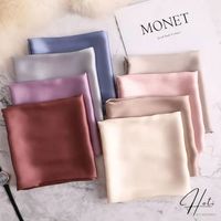 Foulard carré en soie satinée pour femme, couleur unie simple, 70x70cm, Hijab, Mouchoir de poche, Personnalisable