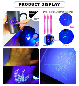 KHY-marcador de invisibilidad para niños, luz Invisible de papel, tinta UV, escritura <span class=keywords><strong>ultravioleta</strong></span> - Product Image 6