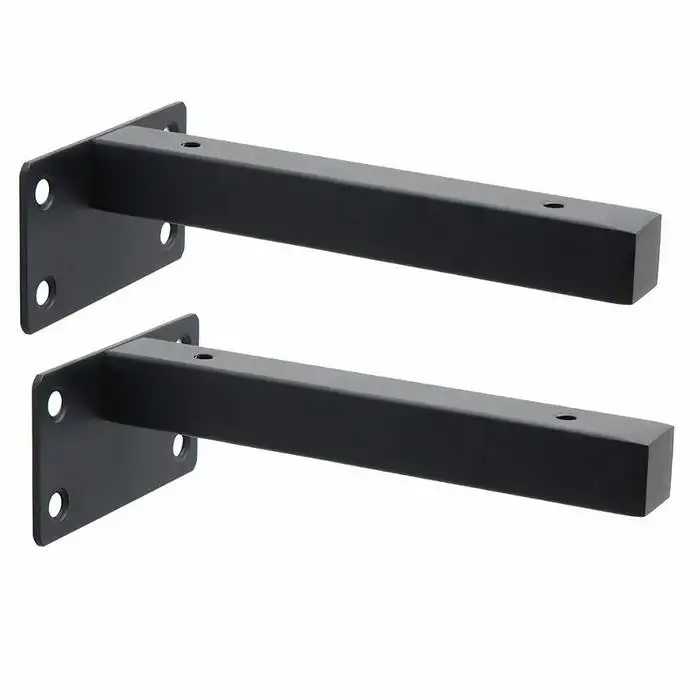 Heavy Duty Floating Shelf Brackets Metal Cabinet Shelf Supports Wall Mounted Concealed Hardware stamped metal mounting bracket