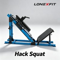 Machine à Squat Hack à Charge Libre 45 Degrés avec Coussin d'Épaule pour Salle de Sport Commerciale, Équipement d'Entraînement de Force en Acier Robuste et Réglable
