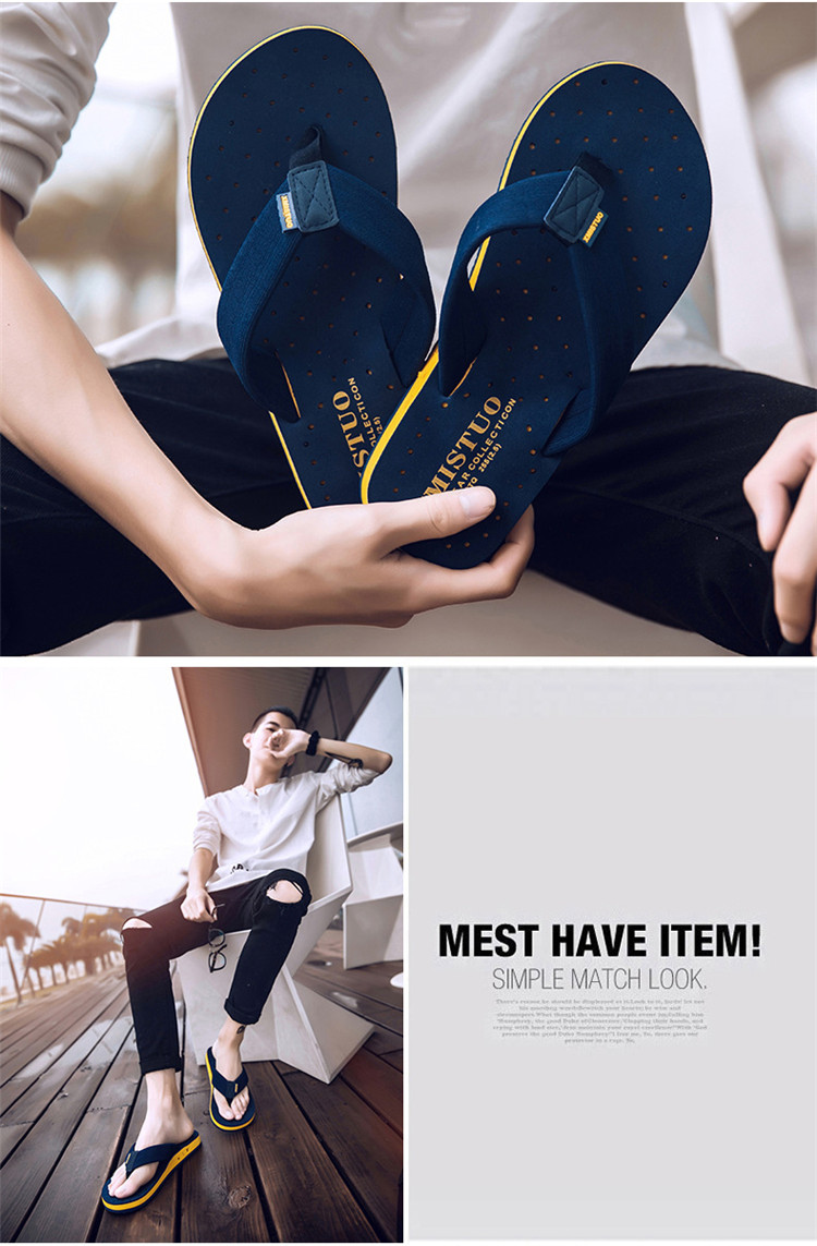 Summer Beach Slippers Custom Logo Men Flip Flops Slipper Rubber Sole EVA Men Flip-Flop