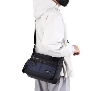 Men's Stylish Retro Crazy Horse Genuine Leather <b>Shoulder</b> Messenger <b>Bag</b> Button Cellphone Pouch Vintage Fashion - Product Image 3
