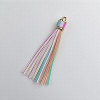 Meilleures ventes : Franges colorées en cuir PU de 10 cm de long, 30 couleurs, pour porte-clés, bracelets et accessoires de bijoux