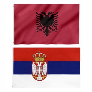 Bandiera personalizzata 3 x5 su entrambi i lati tutti i paesi sublimazione <span class=keywords><strong>Albania</strong></span> Serbia Country Flags - Product Image 1