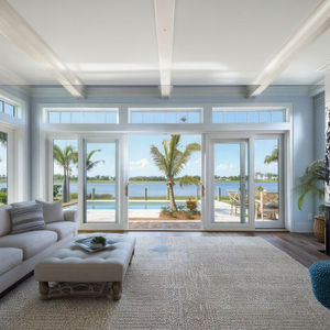 Portes Coulissantes Modernes Sur Mesure, Fabrication Chinoise, Cadre Noir en <span class=keywords><strong>PVC</strong></span> et Profilé Aluminium avec Vitrage - Product Image 2