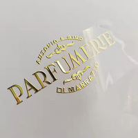 Etiqueta Adhesiva Transparente con Logotipo Metálico Dorado en 3D, Personalizada por el Fabricante OEM, con Transferencia de Calor UV, para Empaques de Productos para el Cuidado de la Piel