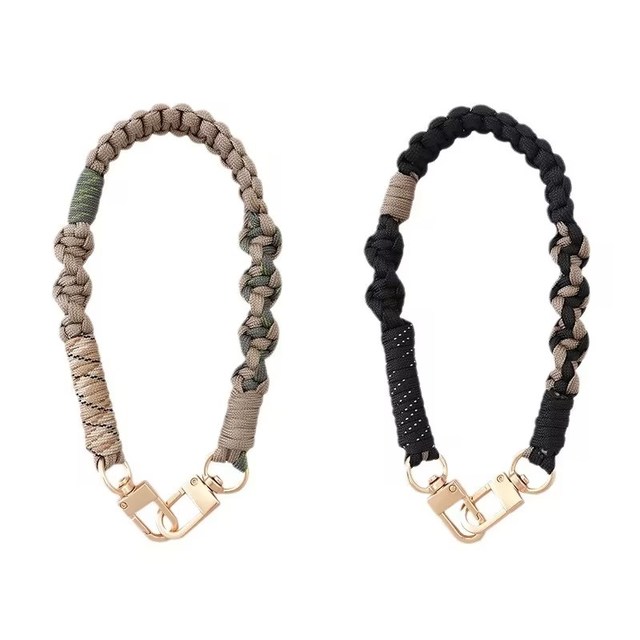 Custom Universal Polyester Cellphone Lanyard Colorful Paracord Wrist Strap with Chain for Phone Case Other Lanyards