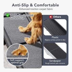 कैनबोपेट उच्च गुणवत्ता आसान सफाई फोल्डेबल एडजस्टेबल एंटी-स्लिप एल्यूमीनियम कार पालतू फोल्डिंग रैंप - Product Image 3