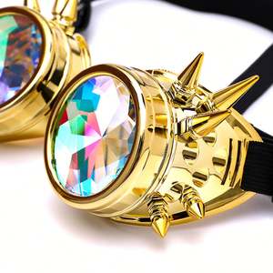 Gafas de Sol Coloridas con Remaches, Estilo Steampunk, para Hombres y Mujeres, con Logotipo Personalizado, al por Mayor, para Festivales, Cosplay, Fiestas, Gafas Caleidoscopio - Product Image 5