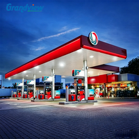 Ustom-cubierta de aluminio-plástico para estación de gasolina diésel, cartel de exhibición para construcción de fascia, lámina LED grande