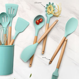 रसोई के बर्तन रंग सेट 11 टुकड़े Nonstick सिलिकॉन रसोई बर्तन के लिए स्टैंड के साथ सेट Cookware - Product Image 2