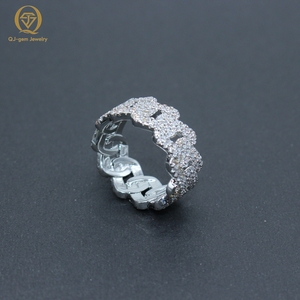 Bague cubaine Hip Hop pour homme en or 10k 14k 18k et platine, sertie de diamants de laboratoire VVS, certifiés IGI, directement de l'usine - Product Image 1
