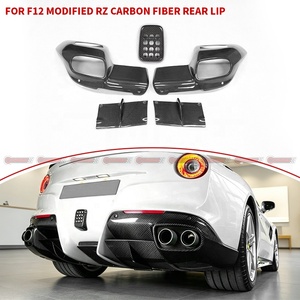 For Ferrari F12 RZ Inspired Dry Carbon Rear Lip Autoclave Pre Preg Carbon Diffuser with Quad Exhaust Frame - Product Image 2