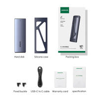 UGREEN 10Gbps M.2 NVMe Enclosure Dual Protocol Hard Disk Enclosure Aluminium M.2 Enclosure Mendukung M.2 NVMe/SATA SSD