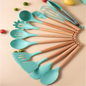 Juego de Utensilios de Cocina al por Mayor, Estilo 2025, 19 Piezas, Utensilios de Cocina Negros, Verdes y Grises, Utensilios de Silicona - Product Image 4