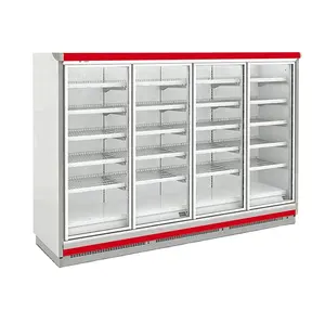 La visualizzazione verticale del gelato commerciale in posizione verticale può fare il congelatore/refrigeratore a 5 vetri del supermercato e la passeggiata conveniente del negozio nel dispositivo di raffreddamento