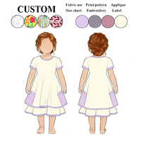 Robe pour enfants à manches courtes avec imprimé cœur mignon, tissu doux et respirant pour les petites filles de 2 à 12 ans, tenue quotidienne d'été, livraison rapide
