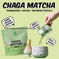 Poudre de Matcha de Qualité Cérémoniale Aeglewell Marque Privée, Poudre de Matcha Chaga avec Champignons, Café Matcha aux Champignons Japonais