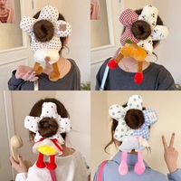AITONFG Chouchou en Tissu Mickey Mouse Mignon Attache Cheveux Chignon Doux Accessoire 25cm pour Femmes et Enfants Style Floral