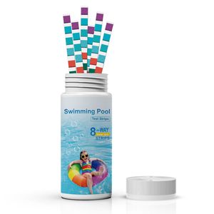Bandelettes de test de piscine 8-en-1 Wancheng Biotechnology, 100 unités, pour la vérification de la qualité de l'eau des piscines, des aquariums et des étangs - Product Image 2