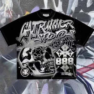 Người đàn ông của thời trang dạo phố T-<span class=keywords><strong>Shirt</strong></span> CREW NECK TEE với hộp sọ mùa hè Áo sơ mi phong cách đường phố - Product Image 4