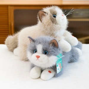 Peluche Gatto Ragdoll Carino, Gattino Simulato che Miauva, Stile Sdraiato, Bambola Gattino, Compagno di Sonno, Cuscino da Abbraccio, Regalo, Cotone PP - Product Image 2