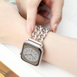 สายนาฬิกาโลหะแฟชั่นสุดหรู สแตนเลสสตีลแบบสองแถว สำหรับ Apple Watch S987654321 SE Ultra - Product Image 4
