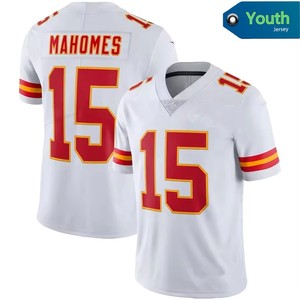 Jerseys de fútbol de Kansas City para jóvenes 15 Patrick Mahomes 87 Travis Kelce 10 Pacheco Stitched Limited Jersey para NIÑOS Rojo - Product Image 6