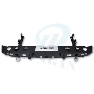 Factory Custom Hamer Heavy Duty Rear Bumper Finished with Black Powder Coat for Durability and Corrosion Resistance