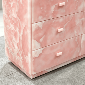 Aparador de Ónix Rosa Natural de Lujo, Mueble Buffet con 8 Cajones, Gran Capacidad de Almacenamiento, <span class=keywords><strong>para</strong></span> <span class=keywords><strong>Comedor</strong></span> Moderno, Directo de Fábrica - Product Image 2