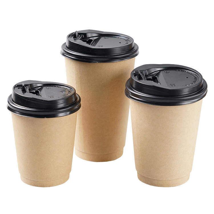 Wholesale price double wall takeaway disposable holder tea espresso coffee corrugated kraft paper cup with lid