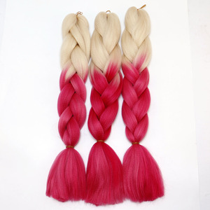Capelli Sintetici <span class=keywords><strong>per</strong></span> <span class=keywords><strong>Treccine</strong></span> Rosa Blu Grigio Estensioni <span class=keywords><strong>per</strong></span> Capelli Jumbo Braid <span class=keywords><strong>per</strong></span> Twist Yaki Colore Ombré - Product Image 2