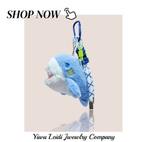 Porte-clés Requin en Peluche Douce, Design Anime, Durable, Grande Bouche, Animal Marin, Jouet en Peluche, Breloque Cœur, Pendentif de Sac, Porte-clés Animal Marin