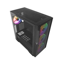 Boîtier PC Gamer BTX Horizontal avec LED ARGB, Châssis de Tour de CPU de Bureau pour Jeux avec Fenêtre Latérale USB2.0/3.0